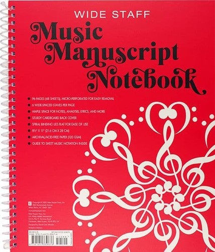 Music manuscript notebook - notebook, wide