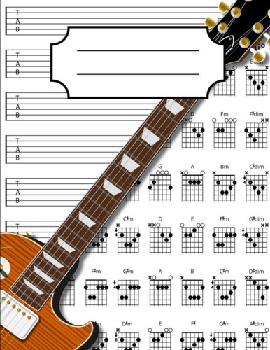 Guitar tab notebook - guitar, blank